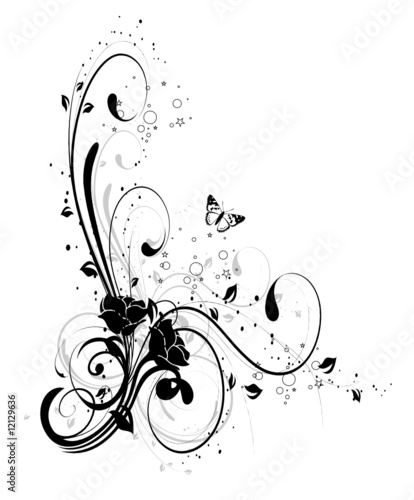 coins floral de deux roses noirs coins floral de deux roses noirs