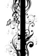barre verticale floral noir et papillons