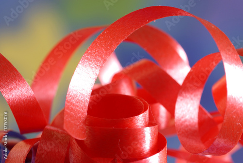 festive ribbon details with blurred background