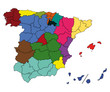 detailed map of spain with all districts