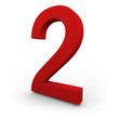 Number Two on White Background