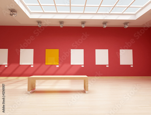 modern art gallery illuminated with natural light - rendering modern art gallery illuminated with natural light - rendering