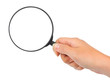 Magnifying glass in hand