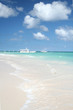 Tropical Paradise - White Sand Beach and Ocean Background