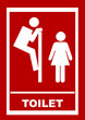 Toilet comic red