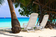 Chairs on tropical beach