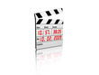 Clap de cinéma blanc à chiffres rouges