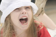 Portrait of a shouting beautiful girl