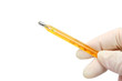 Hand with thermometer (clipping path)
