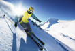 Skier in high mountains