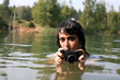 photographer in water