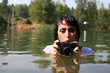 photographer in water