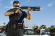 Police Officer Aiming Shotgun