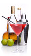 Cosmopolitan vor Zutaten und Shaker