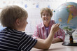 Little Boy Learning Geography