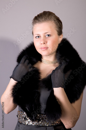 Photo: Young woman with fur Young woman with fur