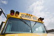 Caution Lights and Windshield of School Bus