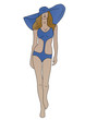 modella in blu