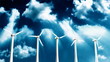 Wind Turbines with tine lapse clouds,Alpha Channel