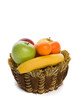 Fresh fruit in a braided basket