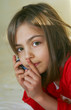 Foto: fillette au téléphone fillette au téléphone