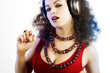 DJ girl in headphones