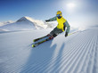 Skier in high mountains
