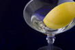 lemon wedge in a martini galss lemon wedge in a martini galss