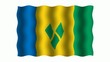 3D-animierte Flaggen im Wind: St. Vincent & Grenadinen
