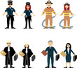 isolated people with different occupations isolated people with different occupations