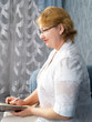 The woman with a notebook