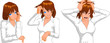Businesswoman facial expressions, confused, shy, depressed