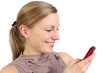 young female messaging