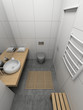 3D render modern interior of toilet