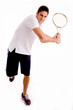 front view of man playing tennis