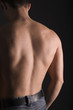 Young Sporty Man over Black Background, Body Parts