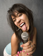 Beautiful Young Singer Sticking Out Her Tongue