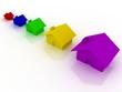 Houses of different color