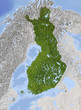 Finland, shaded relief map