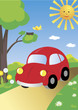 Little cute red car Little cute red car