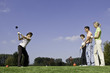 Golf-Flight am Abschlag Golf-Flight am Abschlag