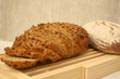 Sliced loaf of cereal bread