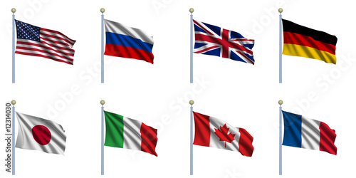 Group of Eight - Sovereign-state flags of the G8 countries Group of Eight - Sovereign-state flags of the G8 countries