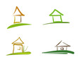 Vector: four house symbols four house symbols