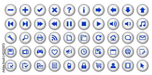 Illustration: Web Buttons Poster (white/blue) Web Buttons Poster (white/blue)