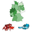 Landkarten Deutschland, Österreich, Schweiz