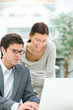 Beautiful business people have a meeting