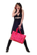 woman with pink bag