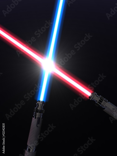 Illustration: Crossed light sabers Crossed light sabers