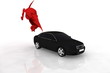 Sports car animation and red cloth flying,ground reflection